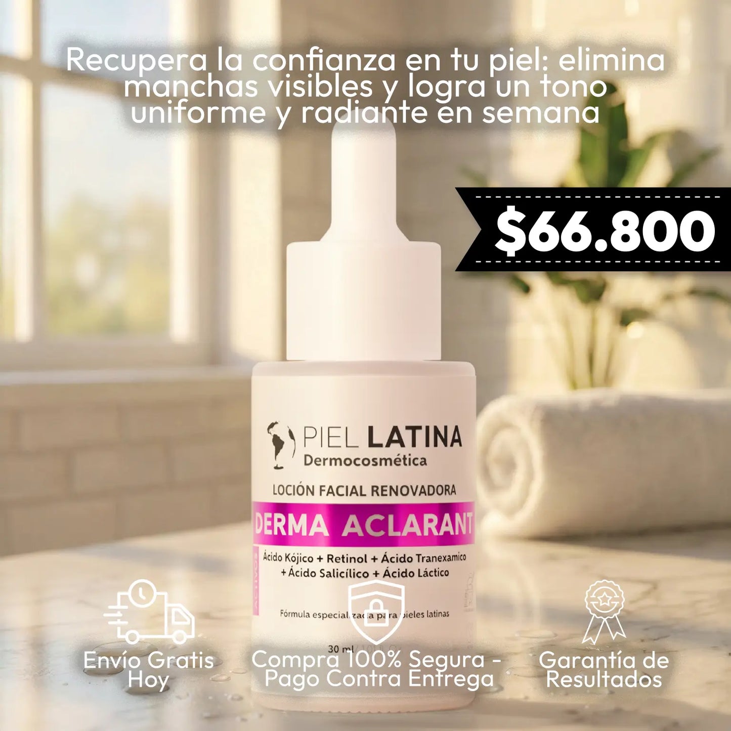 - Derma Aclarant (tónico despigmentante) - Iluminador Facial PREMIUM -